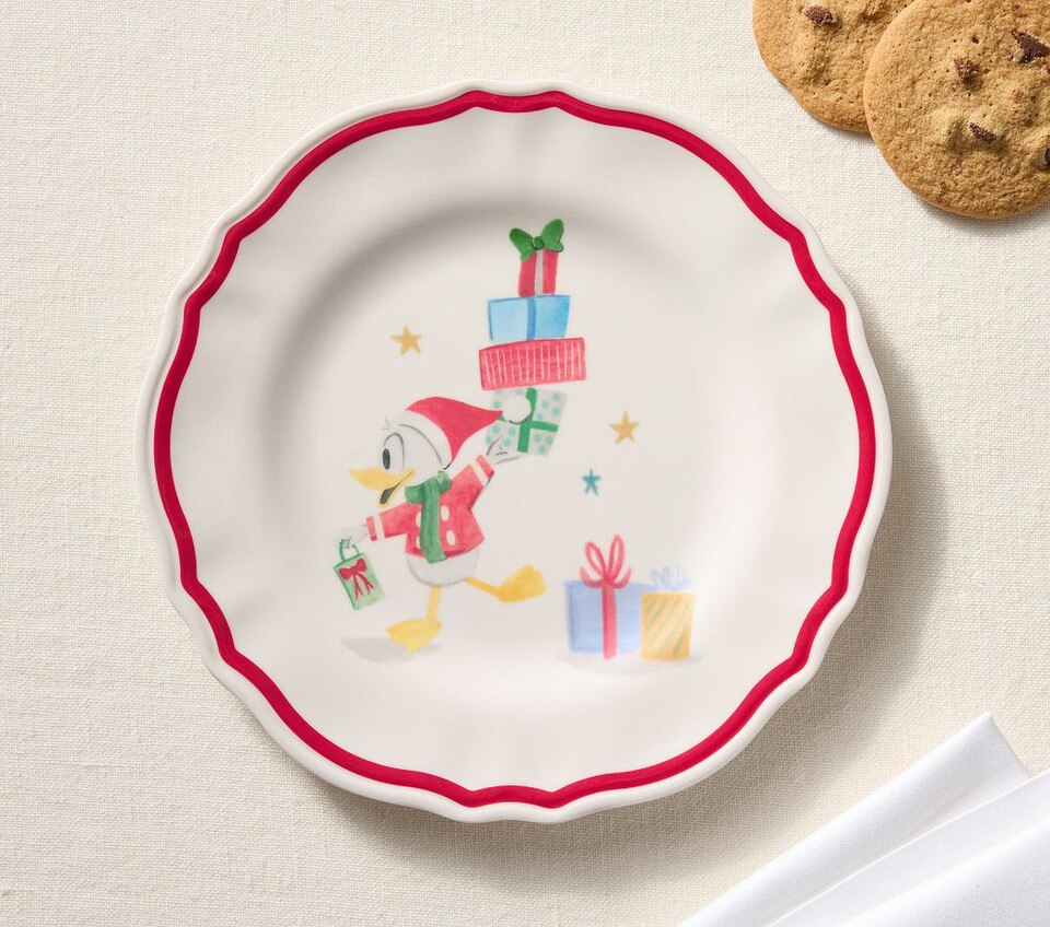 Disney Mickey Mouse and Friends Christmas Plate Pottery Barn Kids